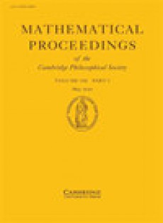 Mathematical Proceedings Of The Cambridge Philosophical Society