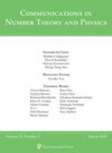 Communications In Number Theory And Physics