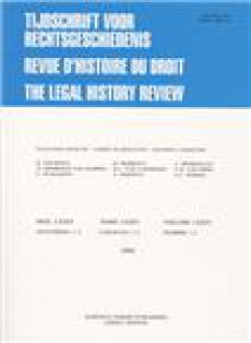 Tijdschrift Voor Rechtsgeschiedenis-revue D Histoire Du Droit-the Legal History
