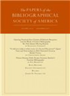 Papers Of The Bibliographical Society Of America