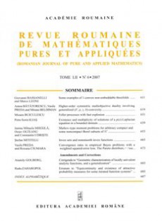 Revue Roumaine De Mathematiques Pures Et Appliquees